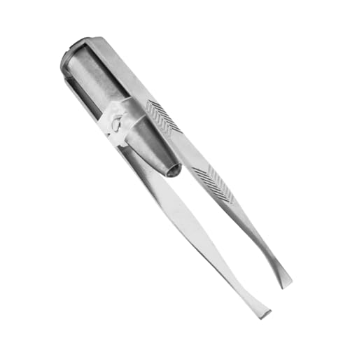 Pince à Épiler Lumineuse - Pince À Épil Lumineuse À Bout Biseauté Pour Sourcils - Outil Cosmétique Épilation Sourcils Et Duvet - Pour Femmes Hommes...