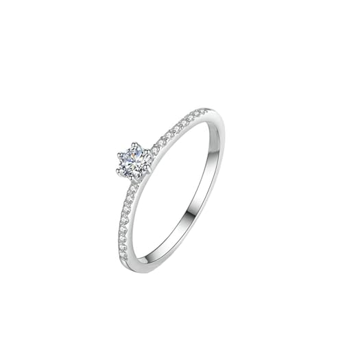 Tolldek Anillo de compromiso de platino 950 para parejas, clásico, con diamante creado en laboratorio, PT950, talla 54 (17,2)