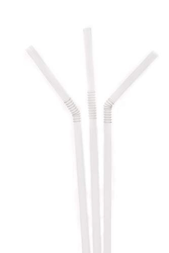 Individually Wrapped Flexible Plastic Drinking Straws 400/BOX - EcoQuality Disposable Clear Straws, BPA Free Plastic - Bendy, Party, Fancy Straws, Birthday Parties, Bendi Straws, Catering
