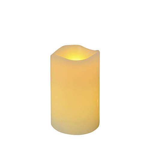 WeCandle Bougie LED Ivoire Vagues 10cm Cover