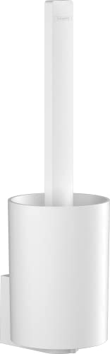 hansgrohe WallStoris - escobillero baño, escobilla wc, escobilla de inodoro, accesorios baño sin taladro, blanco mate, 27927700