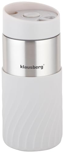 Klausberg KB-7632 Gobelet isotherme de voyage en acier inoxydable 18/8 Beige 300 ml