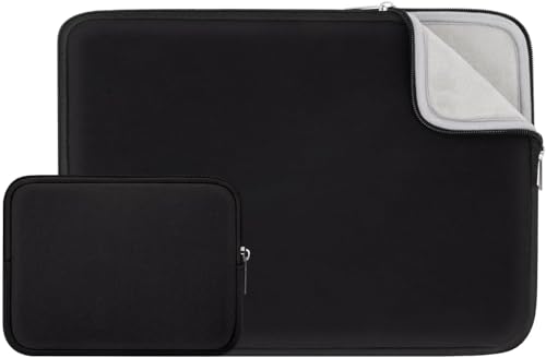 Meyaar Laptop Sleeve Case 14 Inch, Compatible with 13–14 Inch Laptop, MacBook Pro M1/M2/M3/M4, Notebook, Tablet, Chromebook – Soft Padded Zipper Bag (Black, for 13"/13.3" MacBook)