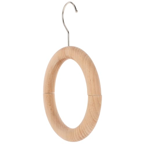 POPETPOP Organisateur d'Écharpes et Ceintures Anneau en Bois et Crochet Magnétique, Cintre Solide pour Dressing Organisé