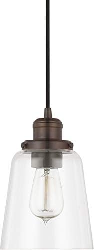 Capital Lighting 3718BB-135 Dunlap Modern Farmhouse Ring Pendant, 1-Light 100 Watt, 9" H x 6" W, Burnished Bronze
