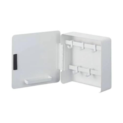 harayaa Caja de llaves con cerradura, armario de almacenamiento para llaveros, caja multiusos para guardar llaves, organizador de llaveros para, Blanco