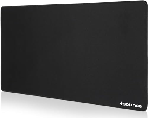 Sounce Mouse Pad Mercerized Surface Anti-fray Edges and Anti-Slip Rubber Base Gaming Mouse Pad a Laptop Desk Mat with Smooth Mouse Control Dimensions 900L x 400B x 2H mm (Black) Sounce Mouse Pad Mercerized Surface Anti-fray Edges and Anti-Slip Rubber Base Gaming Mouse Pad a Laptop Desk Mat with Smooth Mouse Control Dimensions 900L x 400B x 2H mm (Black)