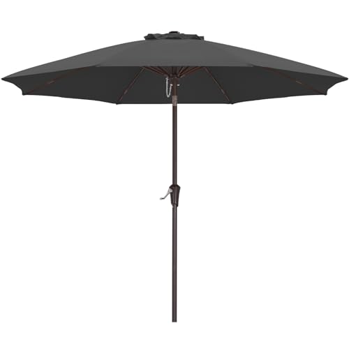 Image of ABCCANOPY 11FT Patio Umbrella Outdoor 8 Ribs Table Umbrella(Dark Gray) | Fade & UV Resistant Fabric,8 Fiberglass Ribs,Smooth Crank System,Wind Resistance,Great for Patio,Backyard,Garden,Deck