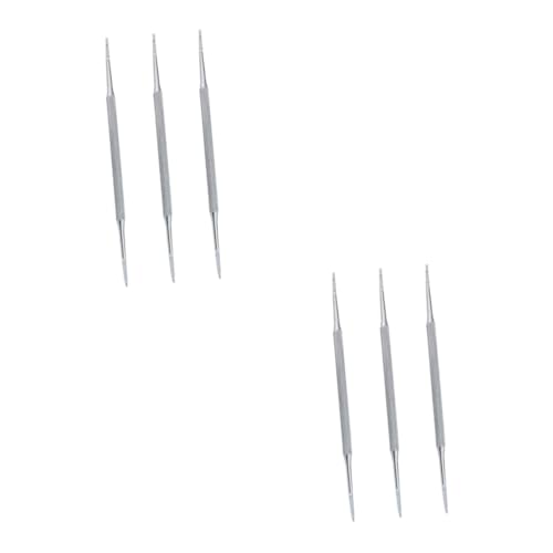 CANIGHT 2sets Professional Nail Care Tools Set Cuticle Remover Spoon Peeler Brush for Home Salon 3pcs*2