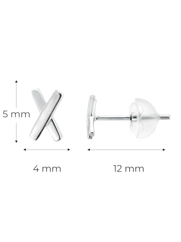 Image of Solid 925 Sterling Silver Stud Earrings for Women & Men, Hypoallergenic 18K Gold Plated & Silver Small Studs, Minimalist Elegant Earrings for Birthday, Party, Daily Gift