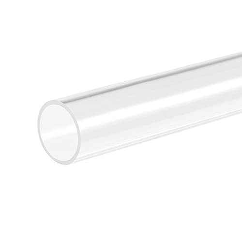 MECCANIXITY Acrylic Pipe Rigid Round Tube Clear 31mm ID 35mm OD 305mm for Lamps and Lanterns,Water Cooling System