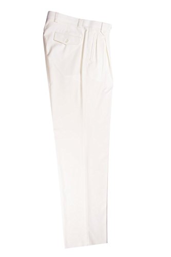 Offwhite Wide Leg, Pure Wool Dress Pants