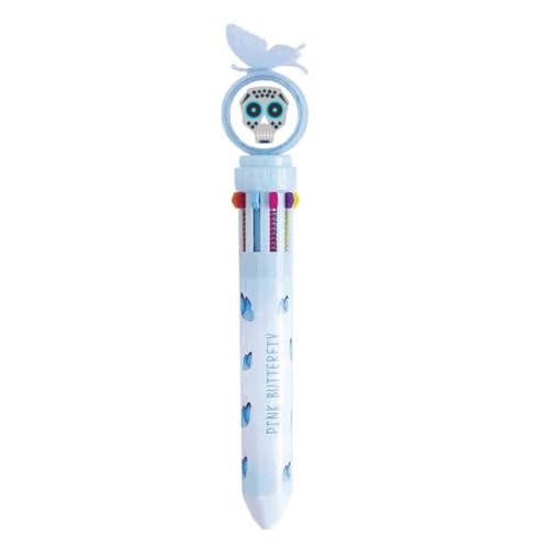 Stylo à bille rétractable multicolore au style illustration Mexique pour fournitures scolaires