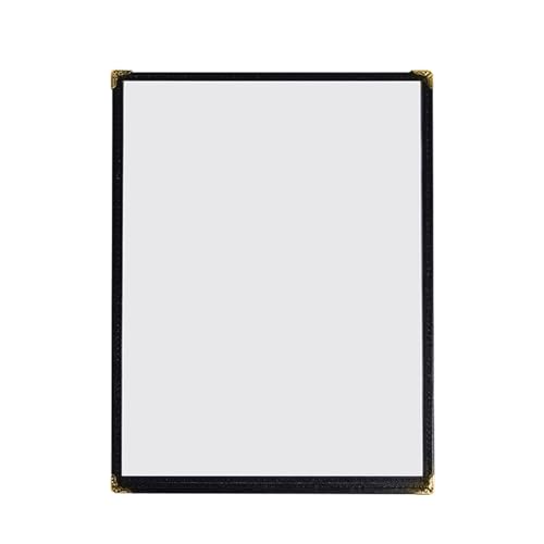 Protège-menu style café A4 en vinyle transparent noir par 24 pièces - 6