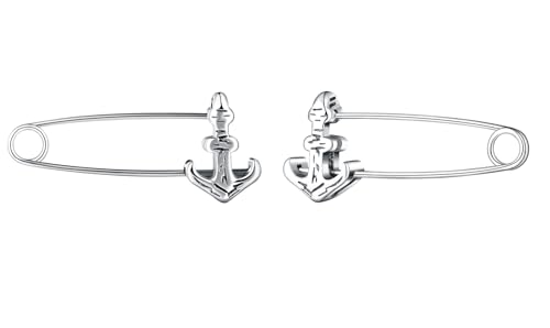 Yumilok Boucles d'oreilles Ancre Vintage en Acier Inoxydable pour Femmes Hommes Boucles d'oreilles Créatives en Forme de Trombone Bijoux Fantaisie à la Mode