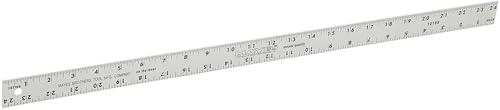 Mayes Hard Aluminum Ruler 24 x 1-1/4 Inches