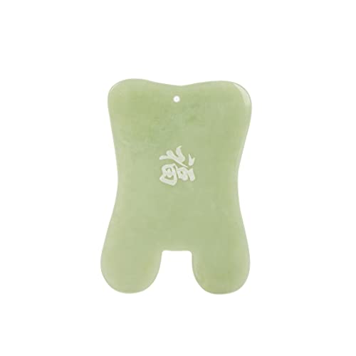 Gua Sha Facial Massage Tool, Gua Sha Massage Tool, Genuine Jade Gua Sha Board with Printed Chinese Character Blessing, for Spa Treatment,Facial Massage and Back Massage
