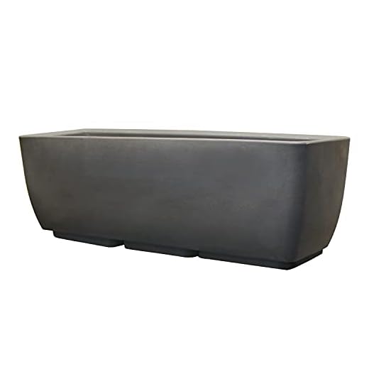 RTS Home Accents 30" Urban Rectangular Garden Planter, Graphite - Stylish, Durable, and Weather-Resistant Planter for Outdoor Gardens, Patios, and Urban Spaces