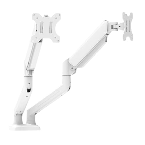 Support écran double horizontal vertical pour setup informatique blanc