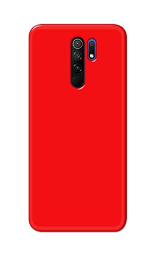 Image of Printed Hard Back Cover Case for Mi Poco M2 | Mi Poco M2 Reloaded Back Cover (Plain Red) -1803