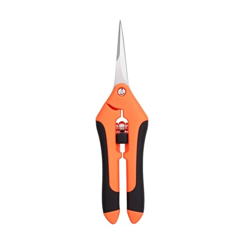 AIRTILY 1 Cuchillo De Podar De Punta Recta Naranja, Tijeras De Podar Profesionales, Tijeras para Recoger Frutas, Aptas para Jardines, Flores Y Bonsáis.