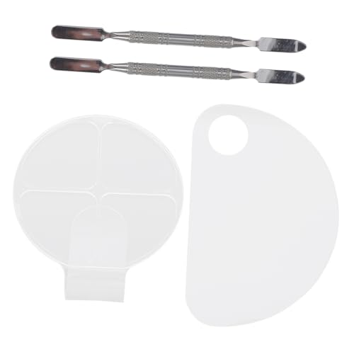VICASKY 2pcs Makeup Mixing Palettes with Spatulas Portable Cosmetic Plates for Blending Foundations Creams and Colors Essential Makeup Tool for Salon and Travel