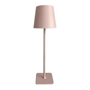 Mikasa LED Cordless Metal Table Lamp, Portable Rechargeable 5,000 mAh, 3 Color Stepless Dimming, Pink, 4.25×4.25×14.8 Inch