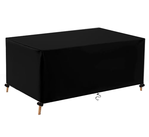 Patio Furniture Covers, Outdoor Table Covers Waterproof Rectangle, 600D Outdoor Furniture Covers, Wind Dust Proof Anti-UV Durable Patio Sectional Couch Cover 52