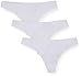 Produktbild Amazon-Marke: Iris & Lilly Tanga Damen ultraflach und nahtlos, 3er Pack, Weiß (White), L, Label: L
