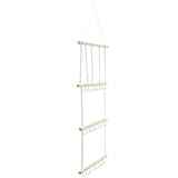 Milisten Soporte Organizador de Accesorios Cabello Niña con Cinta de Poliéster Resistente y Palo de Madera 38 Cm, Colgador para Diademas, Lazos y Gomas, Adecuado para Ordenar Accesorios