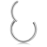 [From da Phactory] フロム ダ ファクトリー 18G 16G 14G ワンタッチセグメントリング トラガス ヘリックス コンク 軟骨ピアス (16G, 内径8mm, カラー ステンレス シルバー)