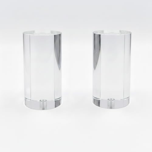 Image of Royal Designs, Inc. F-5036L-2 Clear Lucite Lamp Finial, 1 x 2 inch, Tall Cylinder, 2-Pack