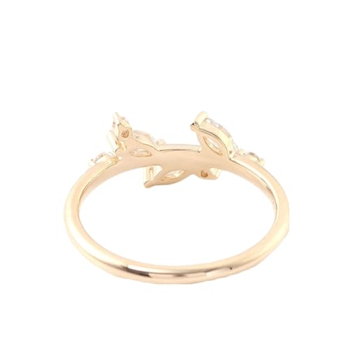 Aienid Bridal Wedding Band Engagement Ring Set with Leaves Gold 925 Sterling Silver Marquise Moissanite Size 9.5 Fashion for Sister New Year Jewelry