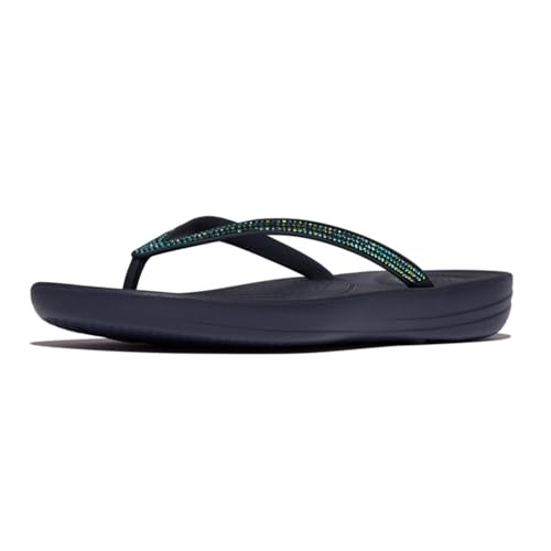 FitFlop Iqushion Sparkle, Color: Midnight Navy, Size: 8 (R08-399-060)