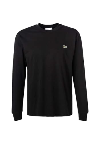 Colore: Nero Camicia a manica lunga in cotone Lacoste da uomo