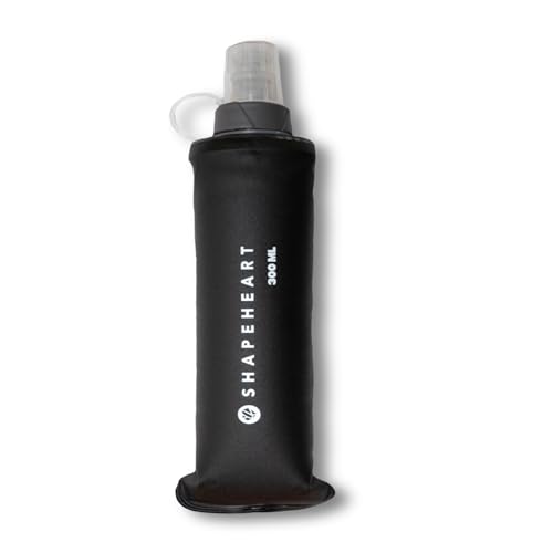 Shapeheart Gourde Souple Running 300 ml - Valve Anti-Fuite, Bouchon Anti-Saleté - Compatible Ceinture Running Trail, Course à Pied, Randonnée - Sans BPA