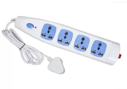 Urja Enterprise 240V 6A Four-Way 1440W Extension Board with Wire (White)- 1.5 Metre (Surge and Spike Guard)-image-37
