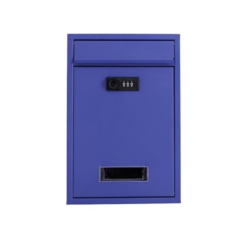 TOTIKI Cassetta Lettere Esterno Cassette Postali con Serratura Cassetta Postale Chiusura A Muro, capacità, Copertura in Acciaio, in Metallo for Casa Cassettas Posta(Blue)