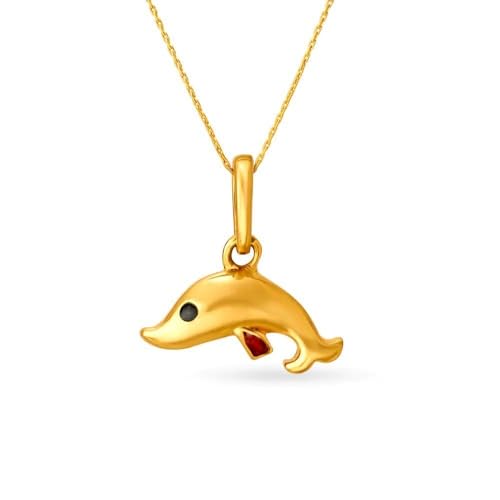 Pendentif en or jaune 22k 18k réel chic pour femme au design raffiné et élégant