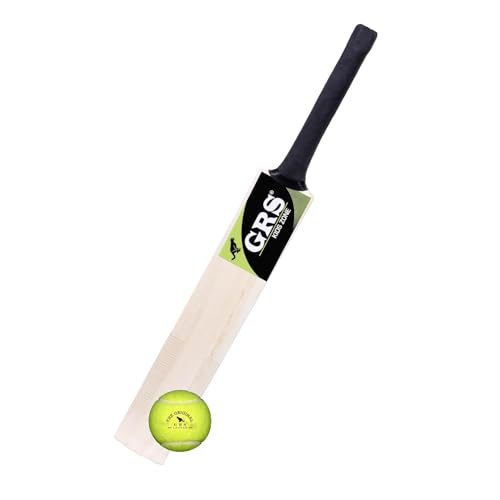 Image of GRS Kids Zone Wooden Popular Willow Bat with 1 Tennis Ball(Size 2 for Age Group 4-7 Years)