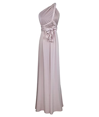 Image of Sexyshine Women's Backless Gown Dress Convertible Multi-Way Wrap Halter Cocktail Dress Bandage Bridesmaid Long Dresses