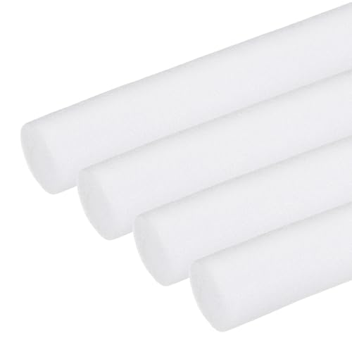 PATIKIL Backer Rod 1-1/2 in x 3.3 Ft, 4 Pcs Foam Rod Caulk Saver Expansion Joint Filler Rope Weather Strip Foam Noodle for Gaps Concrete Crack Filling DIY Craft (38mm Dia), White