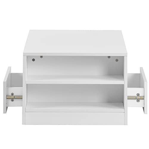 Table basse salon gain de place avec 2 tiroirs pour masquer le désordre - 6