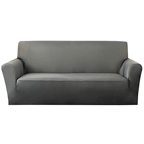 Super Soft Sofa Cover 1/2/3/4 Seater Full Cover Sofa Protective Cover All Seasons with Non-slip Foam Stick (2 Seater Silver Gray)