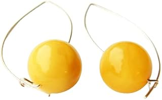 Yellow Amber Earrings 925 Silver