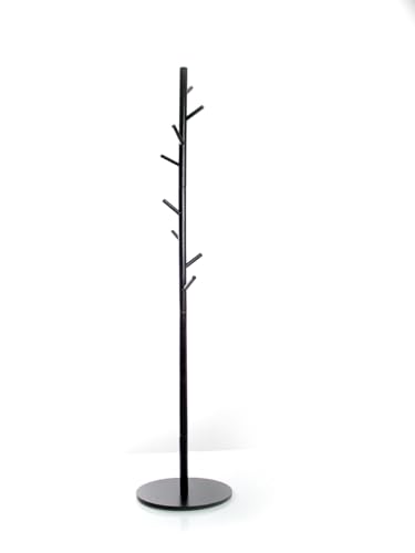 Genérico Perchero de pie negro realizado en madera maciza plastificada. Desmontable (negro)