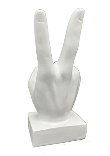 Escultura decorativa de mano creativa en resina blanca miniatura 2