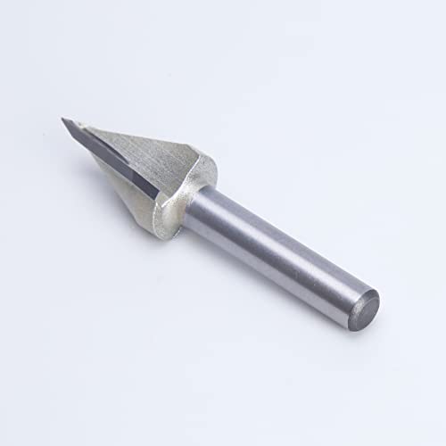 Huhao 1Pc Router Bits 45 Degree V Groove Bit 1/4 Inch Shank Cutting Tool 19/32 Inch Cutting Dia Cnc V Bit For Woodworking Door Engraving #TOP4
