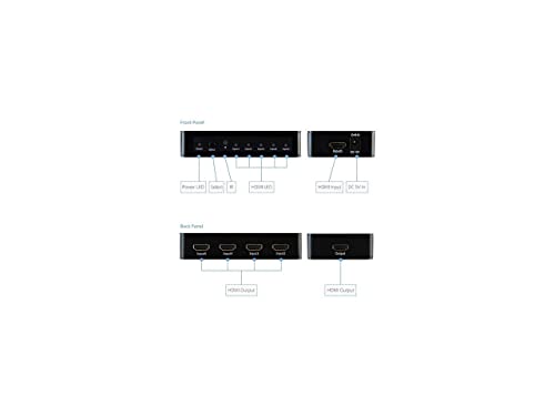 Xtrempro Hdmi Switch Ultra Slim 5X1 Ports, 5 In 1 Out Aluminum Switch W/Ir Remote & Ac Adapter, Supports Hdtv, 4K2K 1080P, 720P, Full 3D For Ps, Xbox, Nintendo, Projector - Black (11007) #TOP3