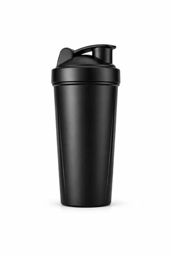 Image of Premium 750ml Gym Shaker Bottle - BPA-Free Food Grade Plastic, Leak Proof Flip Cap, Mixing Ball Included, Durable Matte Black Protein Shaker for Gym & Fitness